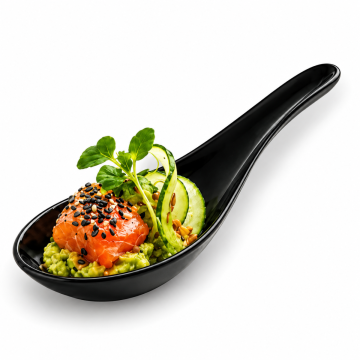 FINGERFOOD PP Asian RAMEN Spoon, 135 mm, pack of 25 (k/56), black