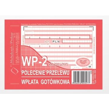 Polecenie przelewu/wpł.got.1+1 449-5 WP2 Michalczyk A6 WP-2