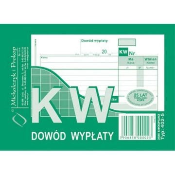 Druk KW dowód wypłaty A6 wielokopia MICHALCZY402-5 80k