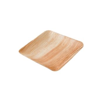 Palm leaf plate, square 200x200x10mm, 25 pieces