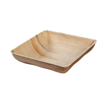 Palm leaf bowl 600ml square 170x170x40mm op 25 pieces