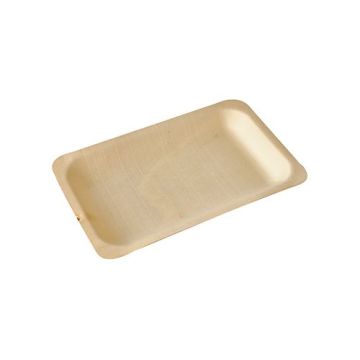 FINGERFOOD - 195x140mm PURE" rectangular wooden plate,  50 pieces."