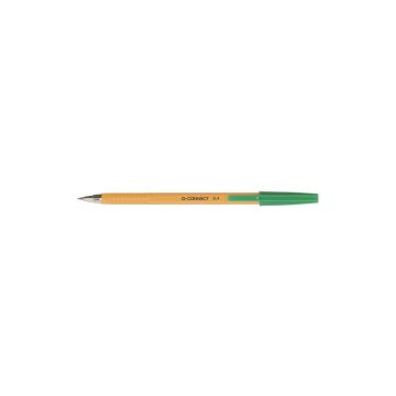 Długopis Q-CONNECT z wymiennym wkładem 0,4mm (linia), zielone