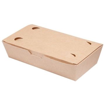 LUNCH BOX 20x10x5cm karton biało-brązowy klejony TnG op. 100 sztuk