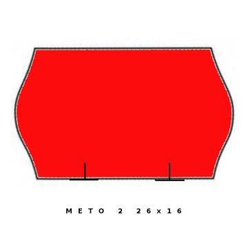 Taśma do metkownic fluor czerwona METO dwurzędowa, 26x16 fala op.5szt.