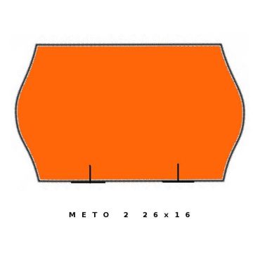 Fluor orange METO double row, 26x16 wave, 5 pcs.