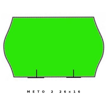 Fluor green METO double row, 26x16 wave, 5 pcs.