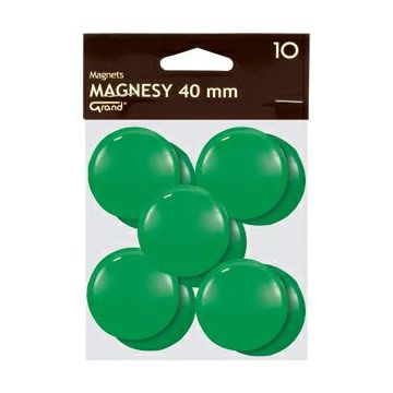 Magnesy okrągłe fi.40mm op.10szt. zielone, GRAND, 130-1703