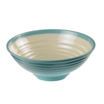 Round bowl bicolor fi22.8xh8.3cm blue/white melamine