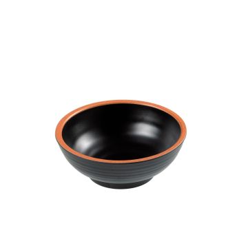 Round bowl fi14.7xh5.5cm black/terracotta melamine