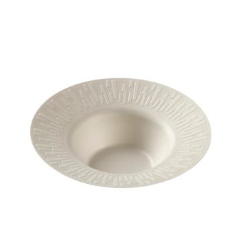 Sugar cane bowl round white decorative edge, diameter 18xh.5cm, 50 pieces