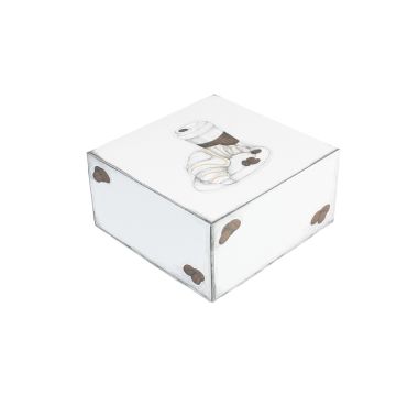 Pudełko 22x22x11 białe z nadrukiem Patyna" op.50szt."