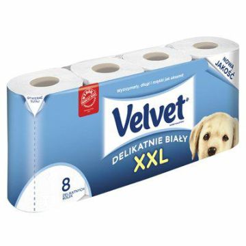 Papier toaletowy Velvet XXL biały, 8 sztuk