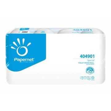 Papier toaletowy PAPERNET, śnieżnobiały, 3 warstwy, cena za opakowanie 8 rolek