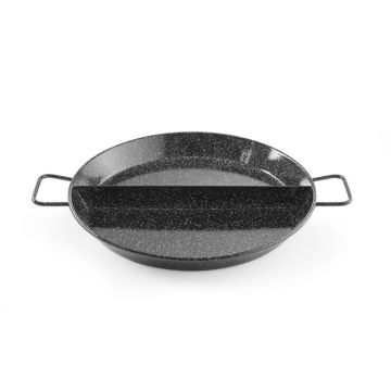 Paella pan divided in two 420 mm dia