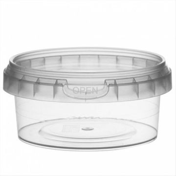 Container PP round 180ml with cover 9,5x4,4cm transparent, 504 sets