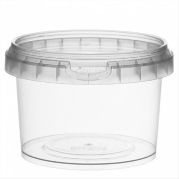 Container PP round 280ml with cover 9,5x6,5cm transparent, 475 sets
