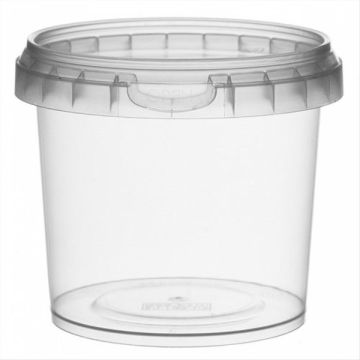 Container PP round 365ml with cover 9,5x6,5cm transparent, 456 sets