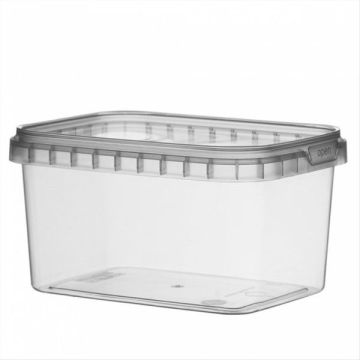 Container PP rectangular 425ml with lid 12x8,8x6,9 cm transparent, 368 sets