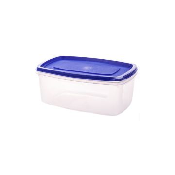 Food containers reusable 2L, transparent with blue lid, price per 1 piece