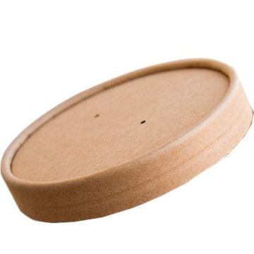 Lid for Kraft soup container dia. 90mm PE-coated, 25 pieces