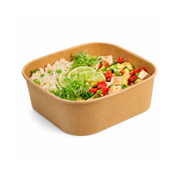 KRAFT Square Bowl, 1000 ml, 55 mm high, pack of 50 (6 per case)