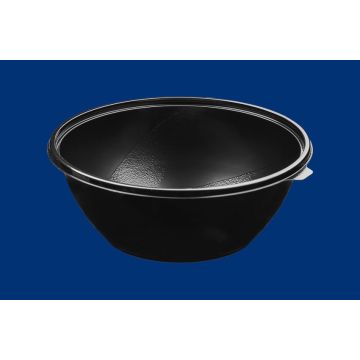 Salad container, black PET 2000ml dia 230mm, 50 pieces