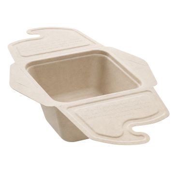 BePulp Meal Box z trzciny To Go 500ml op.150szt (k/2) 13x13x7cm, Sabert