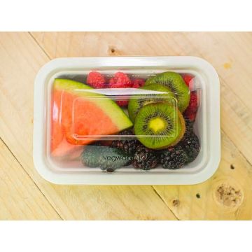 Series 3" PLA transparent cover 195x133x25mm VEGWARE biodegradable, 50 pieces"