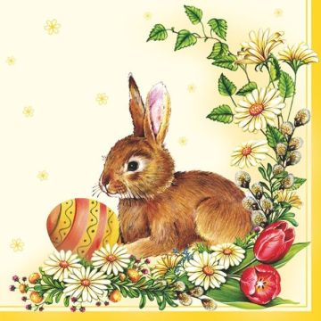 Napkins 33x33 MAKI Easter Bunny 0007 01, 20 pieces