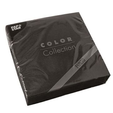 Napkins 38x38cm 2-ply PUNTO black, 30 pieces