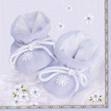 Napkins 33x33 Poppies Christening, 0004 02, 20pcs