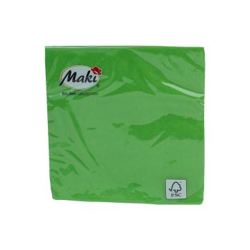 Napkins 33x33 Poppies UNICOLOUR green, 0004 00, 20pcs.