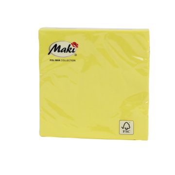 Napkins 33x33 Poppies UNICOLOUR yellow, 0018 00, 20 pcs.