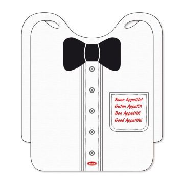 Children's bib TNT 37x40 cm PP print shirt and bow tie, 100 pieces