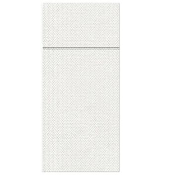 Etui na sztućce serwetka PUNTA białe op.50szt, 1/8 rozmiar 38x32cm (k/25) PAW