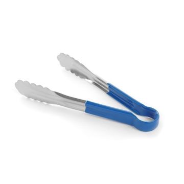 Stainless steel serving tongs 300 mm with blue handle