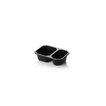 Small Catering container for welding black 160x112x45, 2-chamber, 420ml price per package 900pcs