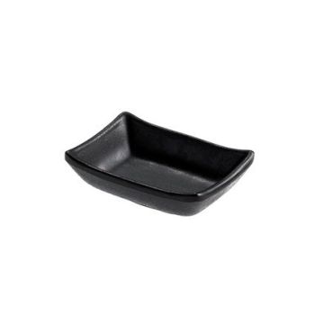 Rectangular plate 9x7xh3cm black melamine