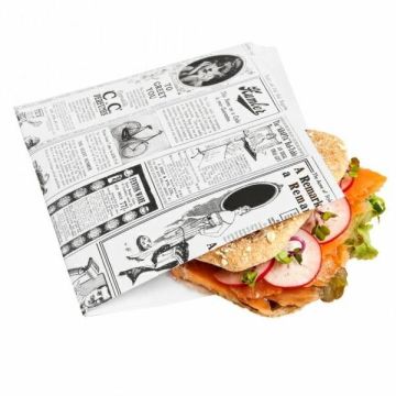 TIMES white burger/kebab bag 16x16.5cm, greaseproof parchment paper, 500 pieces
