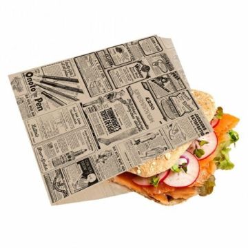 TIMES kraft burger/kebab bag 16x16.5cm, greaseproof parchment paper, 500 pcs.