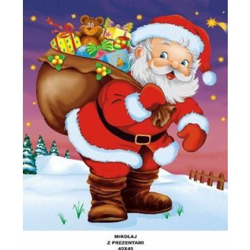 Reusable carrier bags HOLIDAY 44x50cm, Santa Claus with gifts, 35 µm, 25 pieces