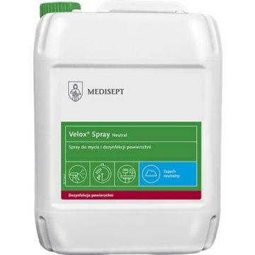 MEDISEPT Velox Spray Neutral 5L Alcoholic, ready to use preparation for cleaning and disinfecting surfaces of medical equipment