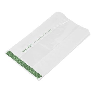 White folded bag NatureFlex 150x65x250 VEGWARE for hot meals, standard print, 500 pieces