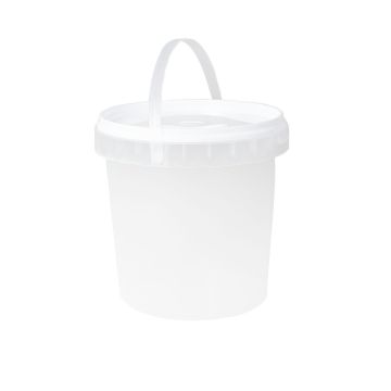 Bucket 1l colourless with lid W1-L, price per pack 100 pcs
