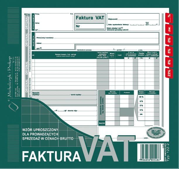 Faktura Vat Michalczyk I Prokop 23 A4 80 Kartek Druki